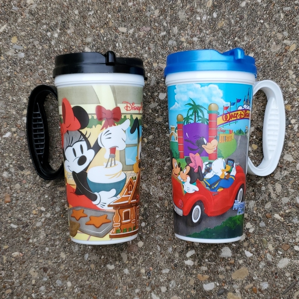 Two Disney Parks Plastic Tumbler Cups by Whirley Rapid Fill
